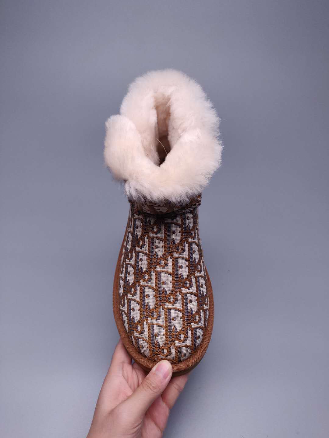 Dior-Inspired Textured Snow Boot — Chestnut | New Arrival | In Stock