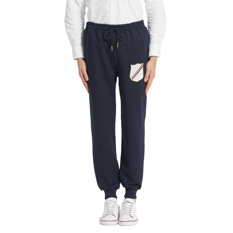 Thom Browne Style Men's Diagonal Stripe Badge Sweatpants