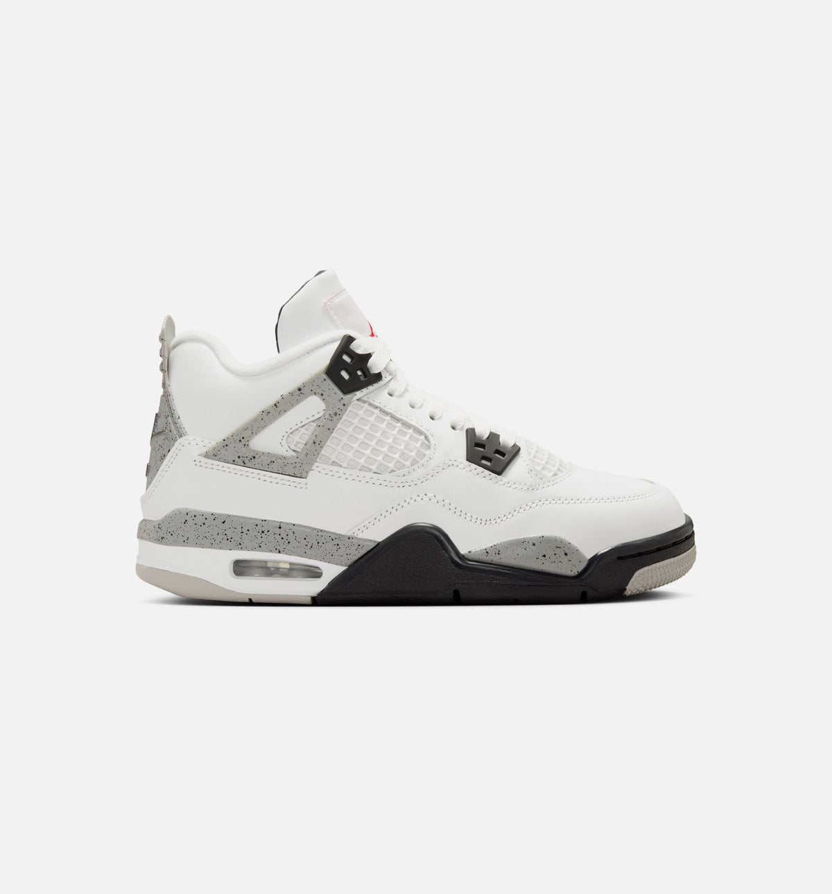 Air Jordan 4 Retro White Cement Grade School Lifestyle Shoes - Summit White/Fire Red/Cement Grey/Black