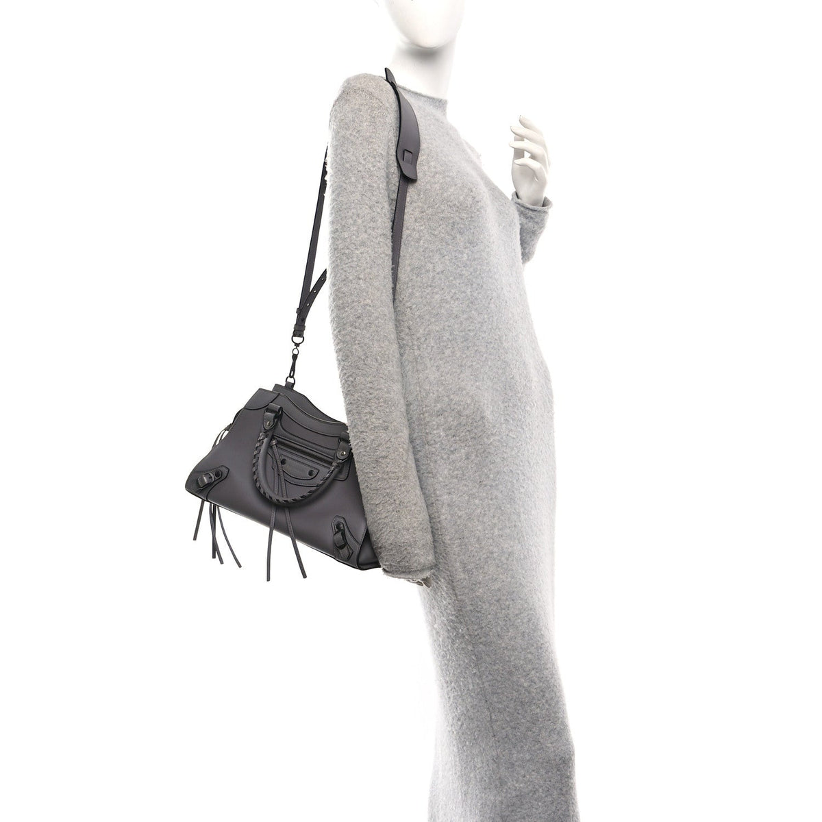 Smooth Calfskin Neo Classic Black Hardware S City Dark Grey