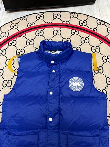 Canada Goose Puffer Vest in White with Stand Collar