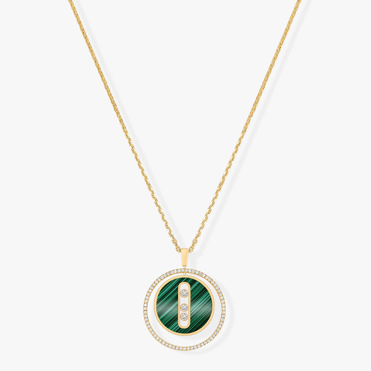 MESSIKA LUCKY MOVE 3 DIAMOND MALACHITE GOLD DIAMOND NECKLACE