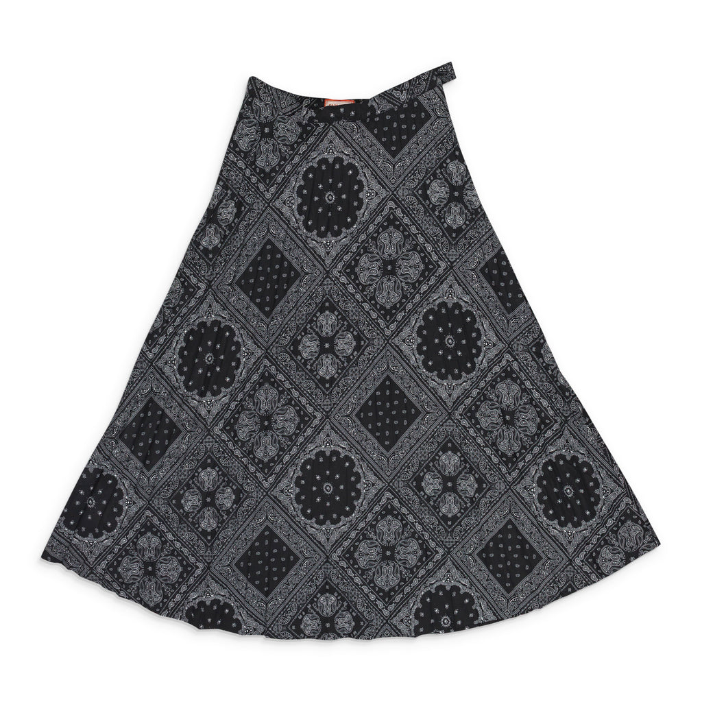 Black Bandana Pleated Skirt