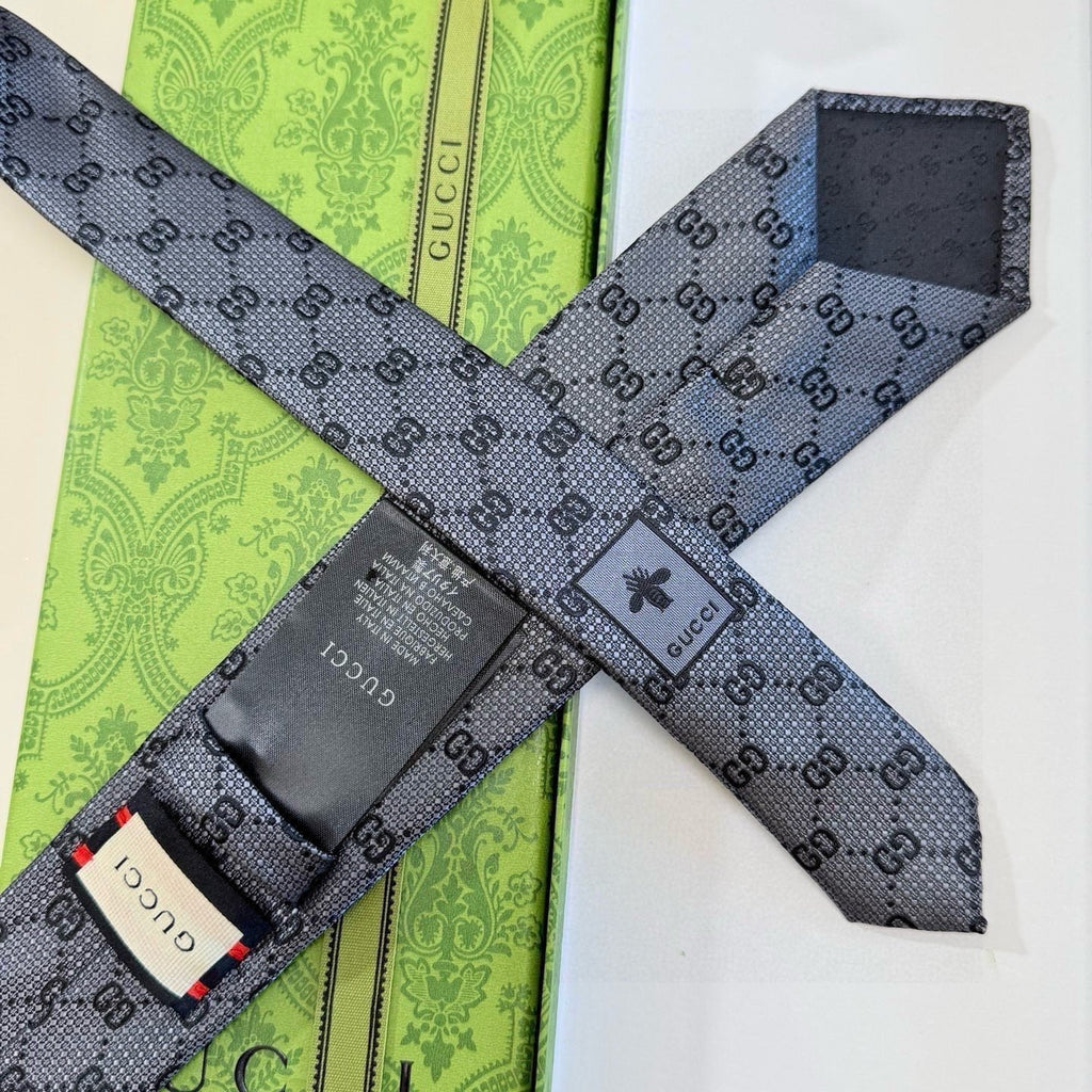 Gucci Style Men's GG Monogram Silk Tie