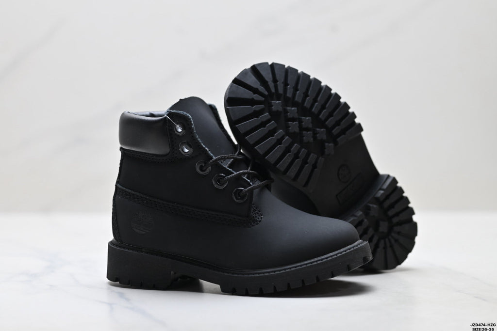 Timberland Black Kids Premium Leather Boot