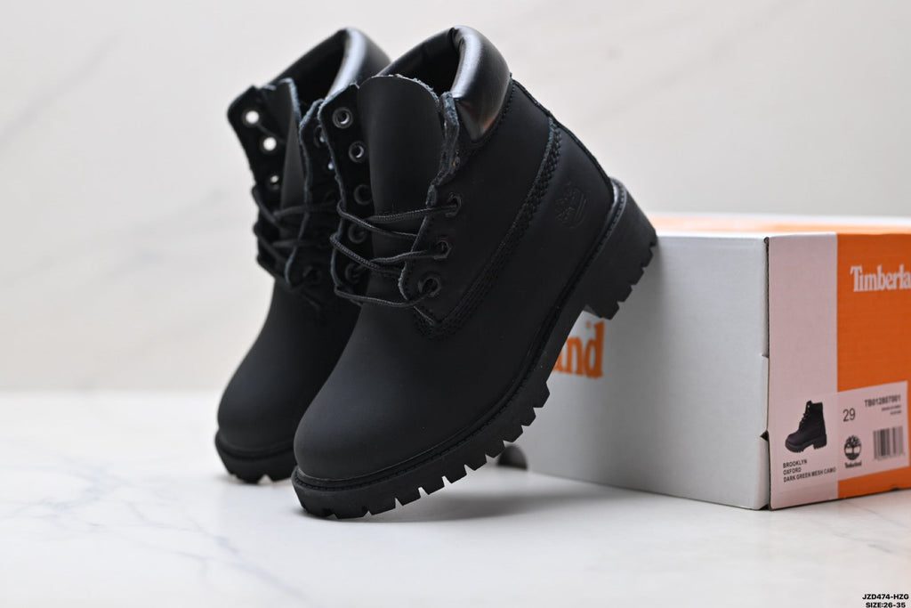Timberland Black Kids Premium Leather Boot