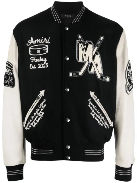AMIRI logo-appliqué varsity jacket