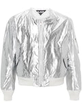 Black Comme Des Garçons bomber jacket with metallic finish