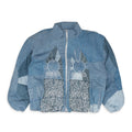BLUE EMBROIDERED BOMBER