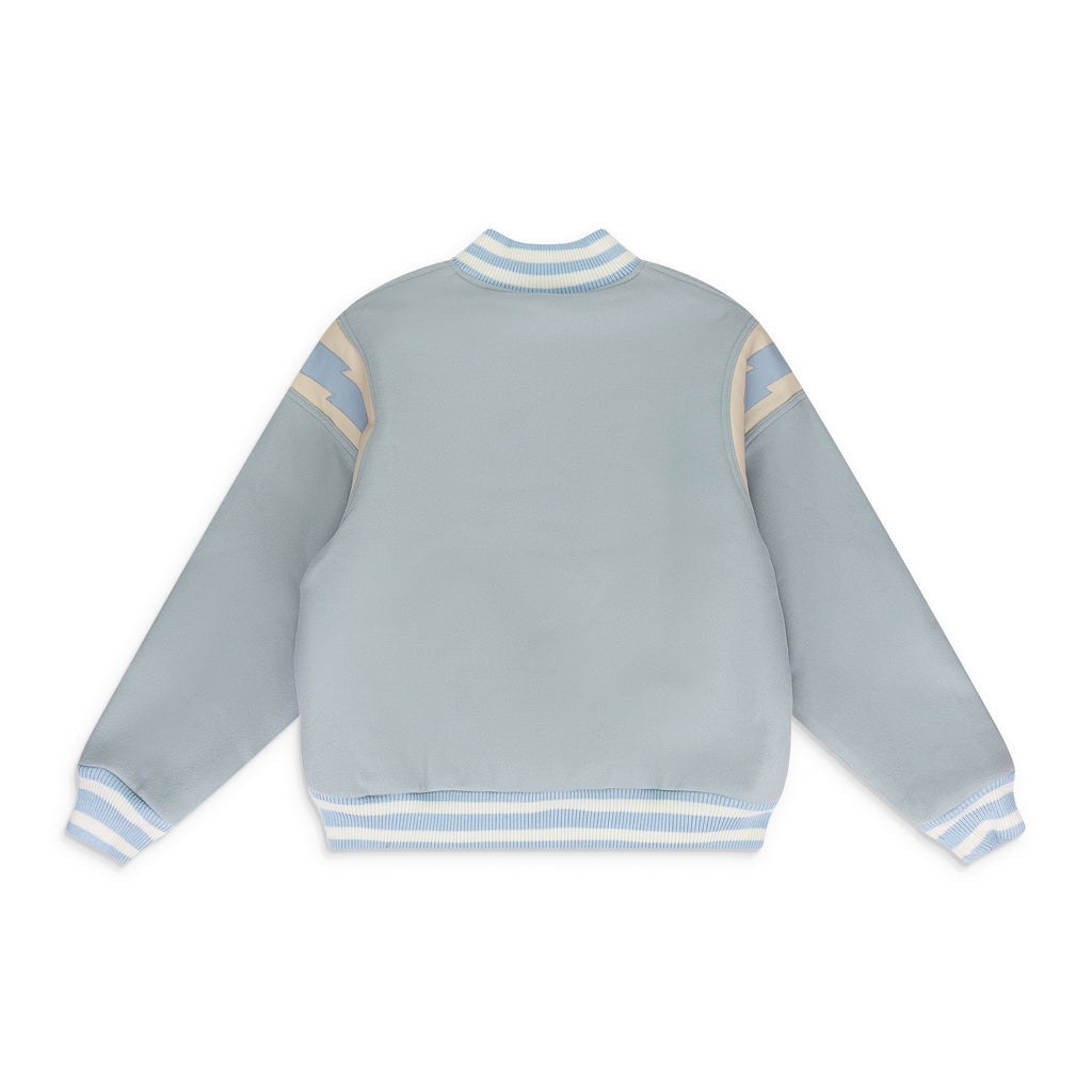 Mint Wool Lightning Varsity Jacket