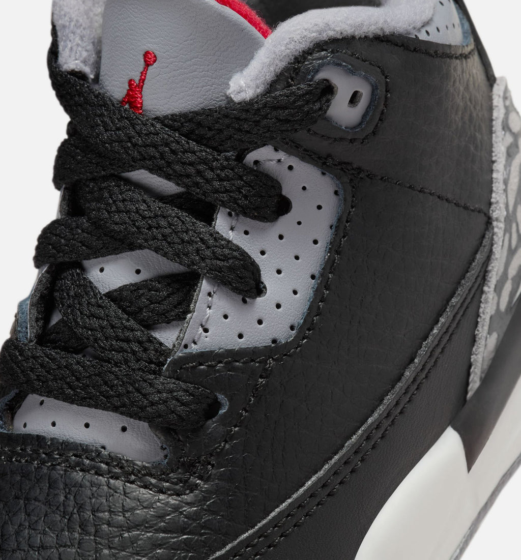 Air Jordan 3 Retro Black Cement Infant Sneakers - Black/Fire Red/Cement Grey/Summit White