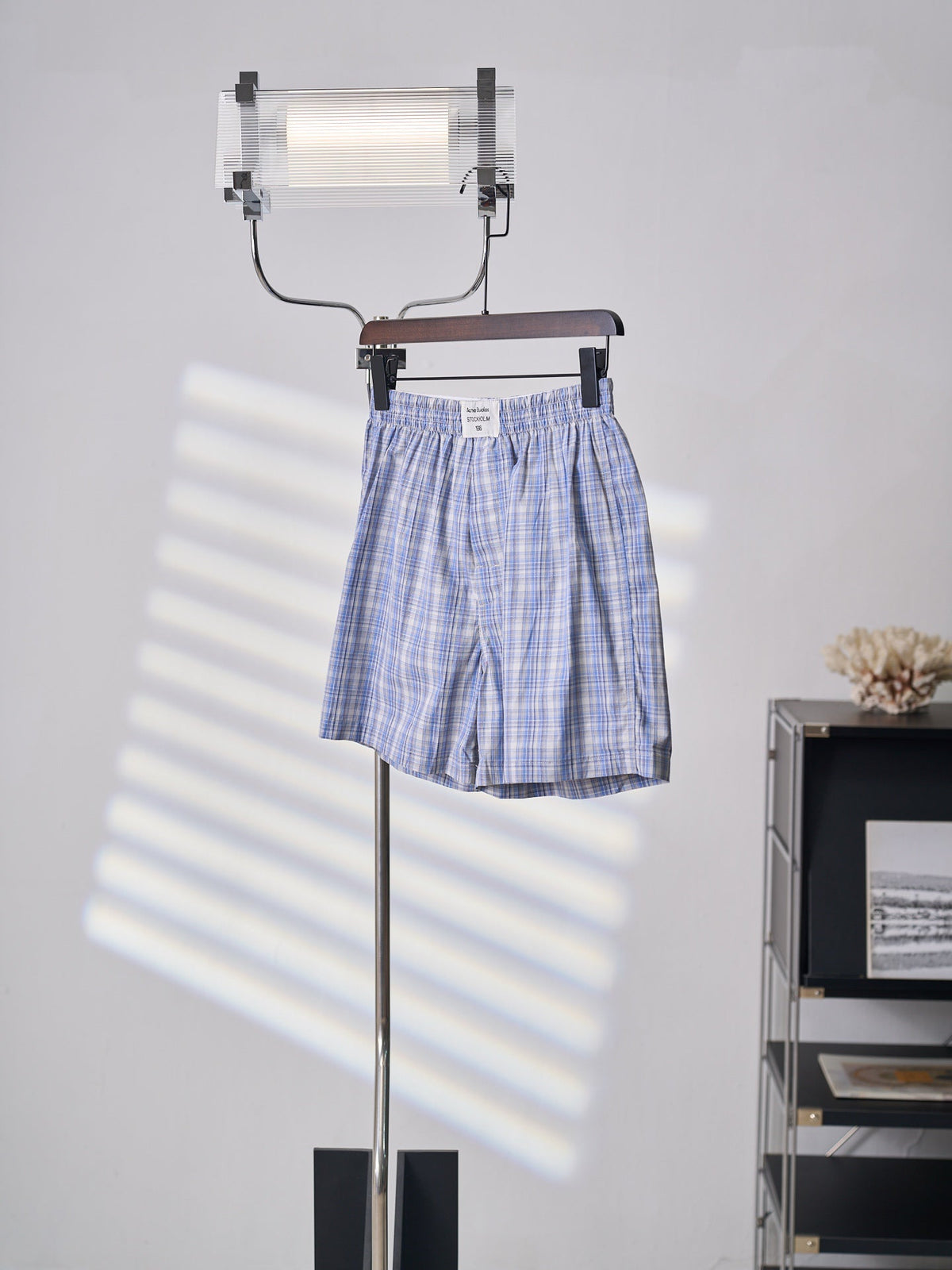 Acne Studios Blue Plaid Casual Boxer Shorts