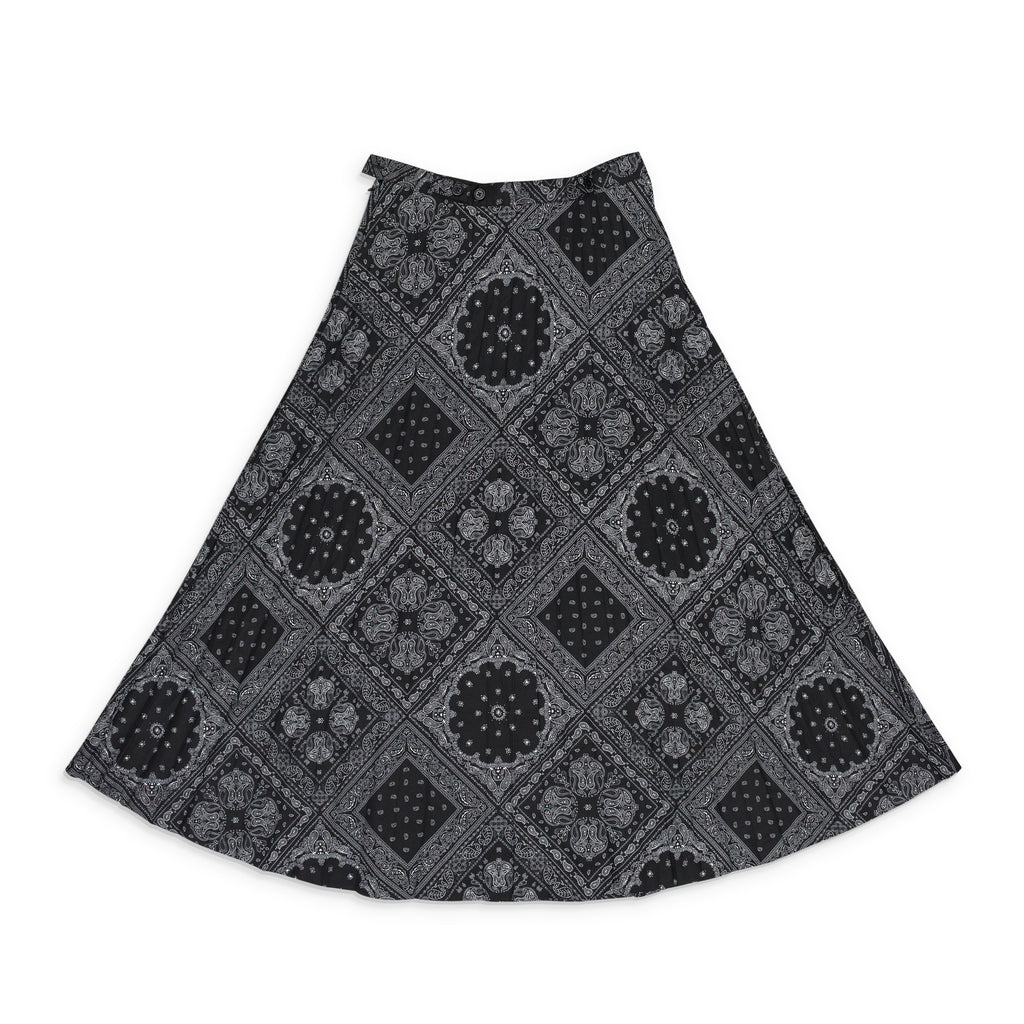 Black Bandana Pleated Skirt