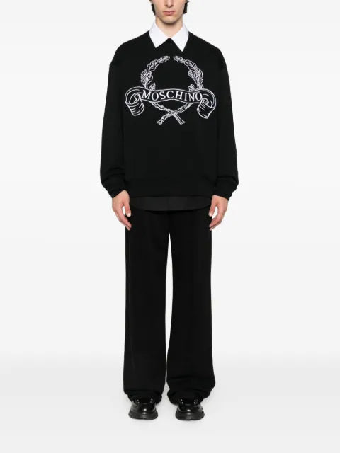 Moschino Laurel Crown logo embroidered sweatshirt