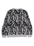 Neighborhood abstract-pattern print crew-neck sweatshirt