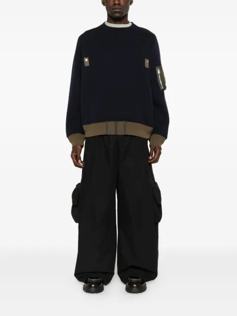 sacai panelled zip-fastening sweater