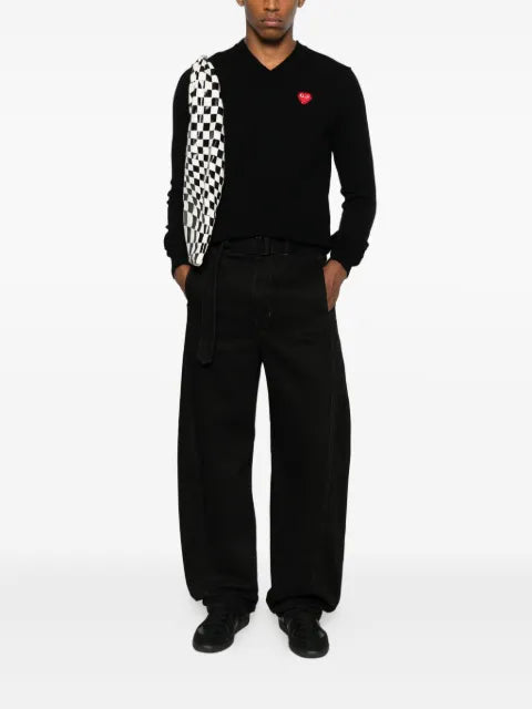 Comme Des Garçons Play emblem rhinestone-heart sweater