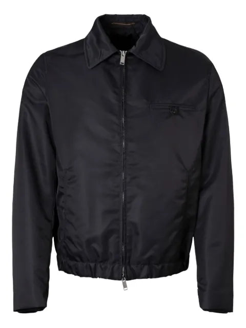 slowear zip-fastening elastic-hem bomber jacket