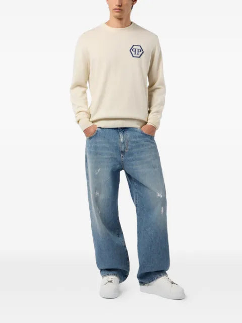 Philipp Plein jacquard hexagon cashmere knitwear