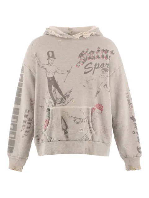 SAINT MXXXXXX Drawings printed hoodie