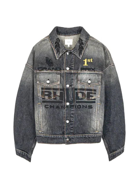 RHUDE tire denim trucker jacket
