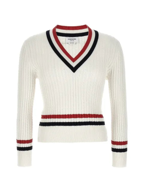 Thom Browne V-neck cotton sweater