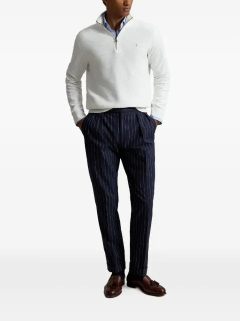 Polo Ralph Lauren mesh-knit cotton quarter-zip sweater