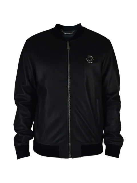 Philipp Plein logo-plaque bomber jacket