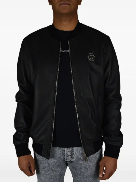Philipp Plein logo-plaque bomber jacket