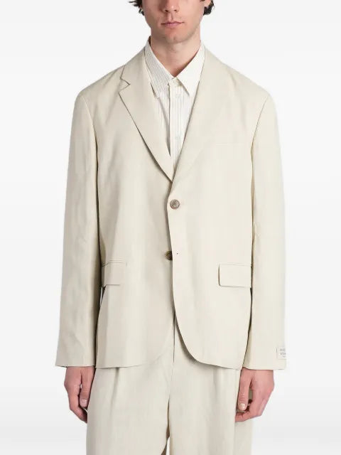 Maison Kitsuné logo-patch single-breasted tailored blazer