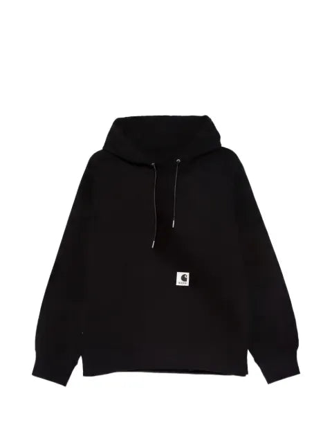sacai x Carhartt WIP logo-patch jersey hoodie