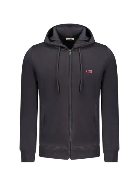 RIFLE logo-print zip-up hoodie