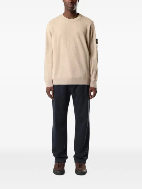 Stone Island 5100021 light RWS Geelong wool loose-fit crewneck jumper with ribbed trims