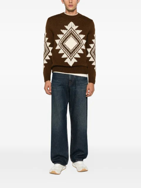 Moncler geometric-intarsia wool sweater