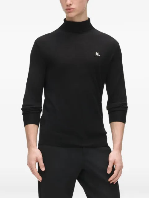 Karl Lagerfeld monogram wool turtleneck sweater