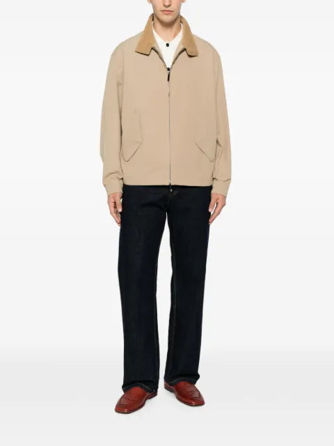 Emporio Armani regular fit blouson jacket in plain fabric with cotton