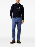 Hackett London logo-knit merino wool sweater