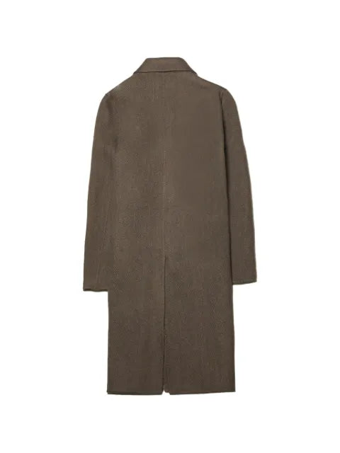 Jil Sander diagonal-weave single-breasted coat
