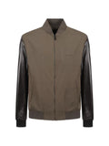 Gucci logo-embroidered contrast-sleeve bomber jacket