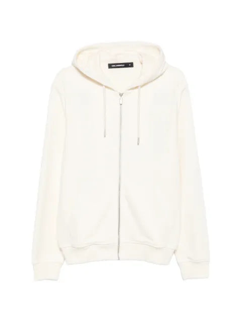 Karl Lagerfeld logo-embossed zip-up hoodie