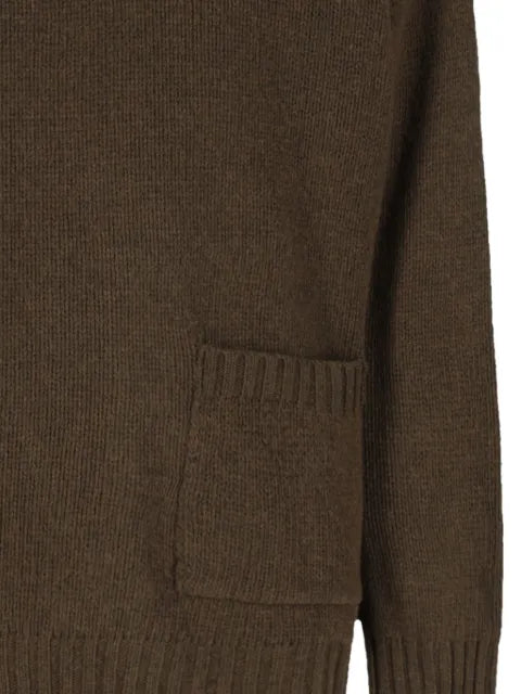 AMISH contrast-stitch patch-pocket sweater