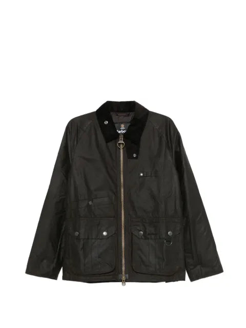 Barbour corduroy-collar wax-finish jacket