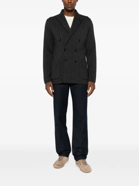 Lardini herringbone double-breasted jacket