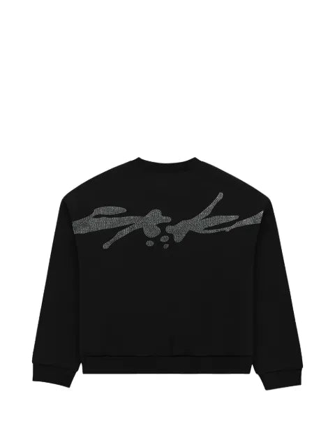 SP5DER rhinestone-embellished spider-motif sweatshirt