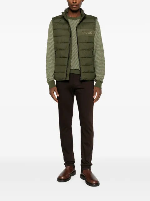 BOSS regular-fit sweater in diagonal-structured cotton