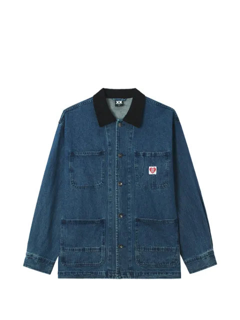FINGERCROXX contrast-collar denim jacket