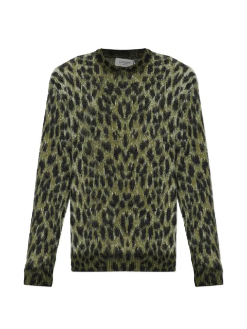 Laneus leopard-pattern sweater