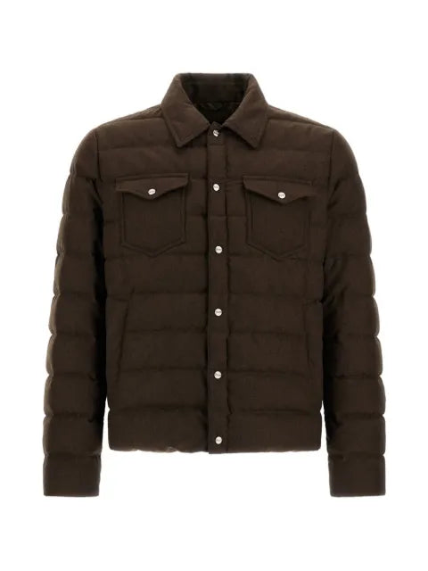 Herno La Camicia striped-quilted jacket