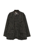 Ziggy Chen check paint-splatter blazer