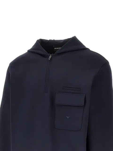Emporio Armani Travel Essential quarter-zip pocket hoodie